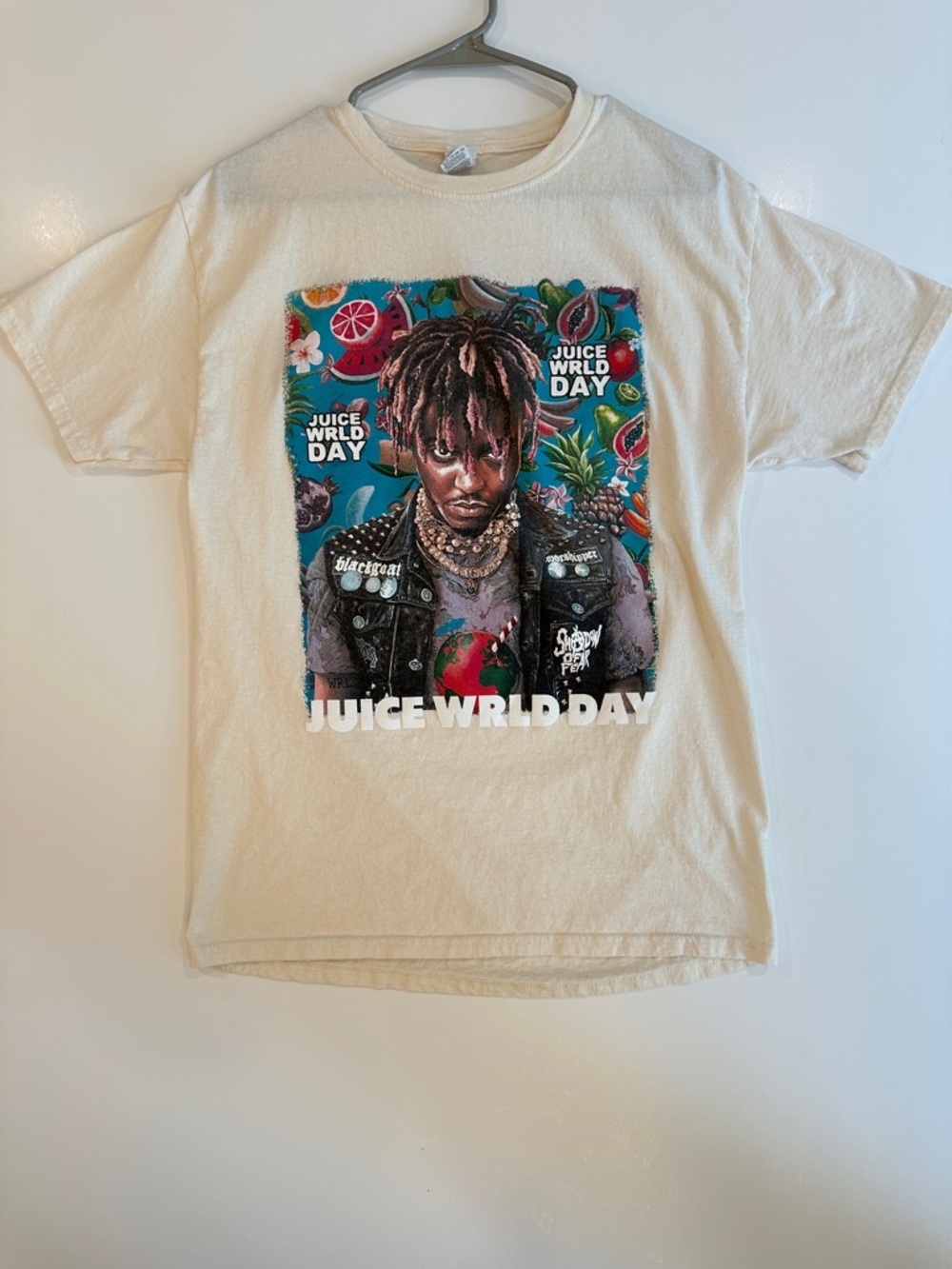 Juice Wrld Day 2023 Graphic Cream Short Sleeve Tee (Men’s Size Medium)